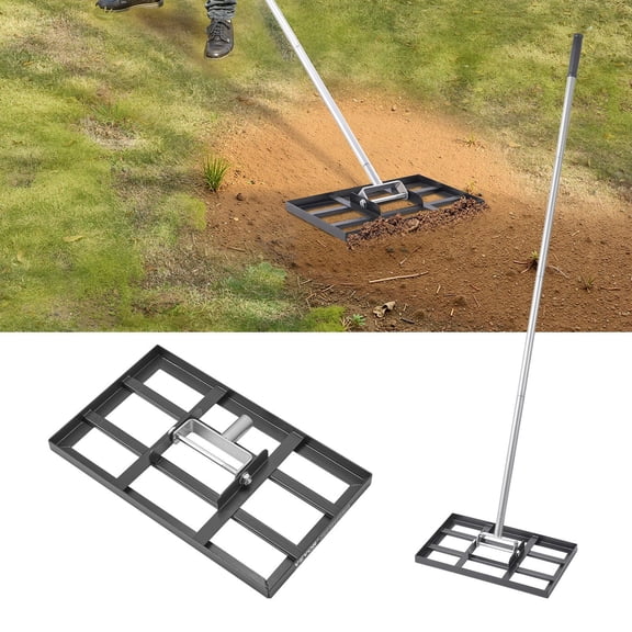 CAFORKP 78in Lawn Leveler with 17x10in Plate,5-Height Carbon Steel Rake for Yard,Golf Cour