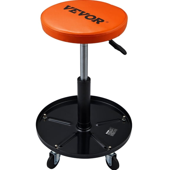 CAFORKP Adjustable Rolling Mechanics Seat Stool with Tool Tray for Garage Shop Repair