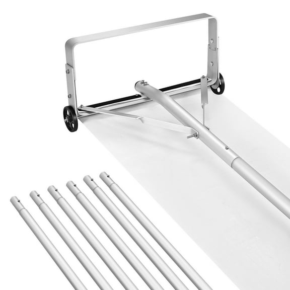 CAFORKP Adjustable Roof Snow Scraper (5.2-30 Ft) with 18.5 in Aluminum Blade & Wheels, Lightweight Snow Rake for House Rooftop, Leaf and Debris Removal