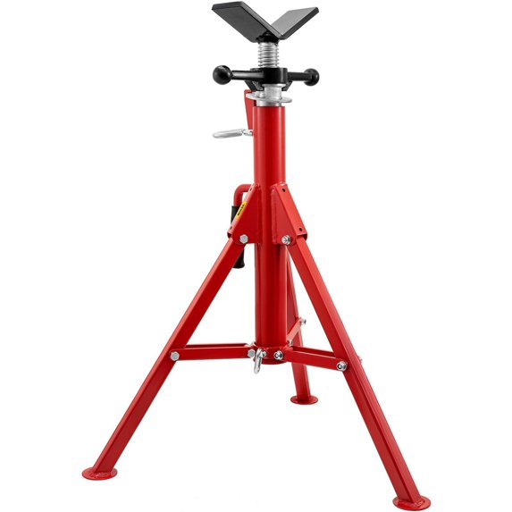 CAFORKP Carbon Steel Pipe Stand, 2500 lb Load Capacity, Adjustable 28"-52" Height, Compatible with 1/8"-12" Pipe, Portable Folding V Head Jack Stand