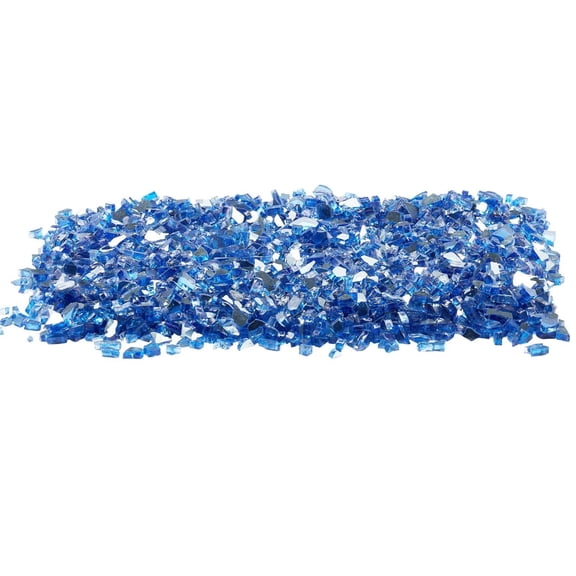 CAFORKP Cobalt Blue Fire Glass Rocks, 10 Pound Bag, 1/4" Fire Pit & Fireplace Media for Natural Gas or Propane Fire Tables