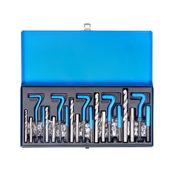 CAFORKP Complete 131 PCS Helicoil Thread Repair Kit SAE UNC 1/4" 5/16" 3/8" 7/16" 1/2" Inserts with Installation Tool Set