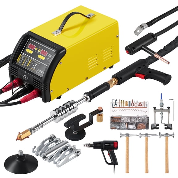 CAFORKP Deluxe AL & Fe Dual Pro Stud Welder Dent Repair Kit, 5KW 110V Spot Welder, Auto & Manual Mode, 10 Welding Modes for Aluminum & Steel Car Panel Dent Removal