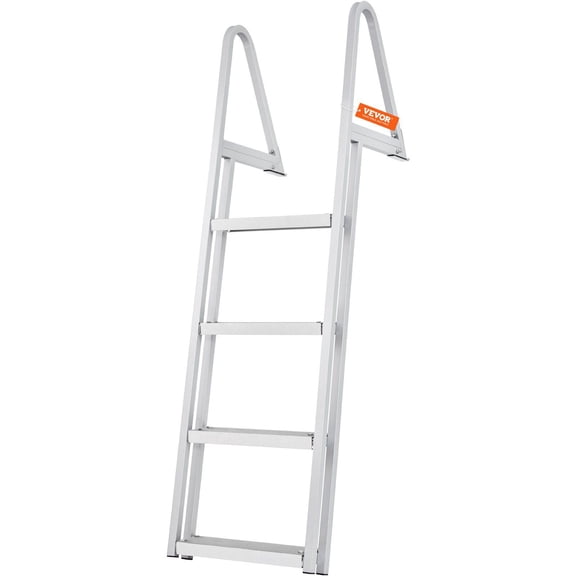 CAFORKP Dock Ladder, Removable 4 Steps, 350 lbs Load Capacity, Aluminum Alloy Pontoon Boat Ladder