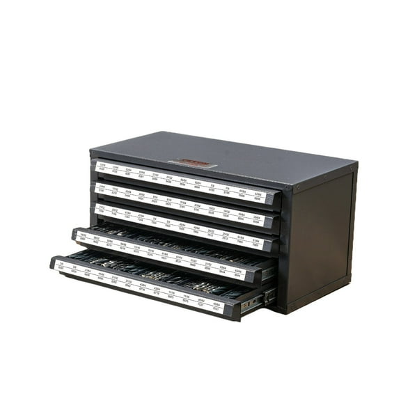 CAFORKP Drill Bit Storage Cabinet, 5-Drawer Stackable Organizer for 33/64"-63/64" Bits