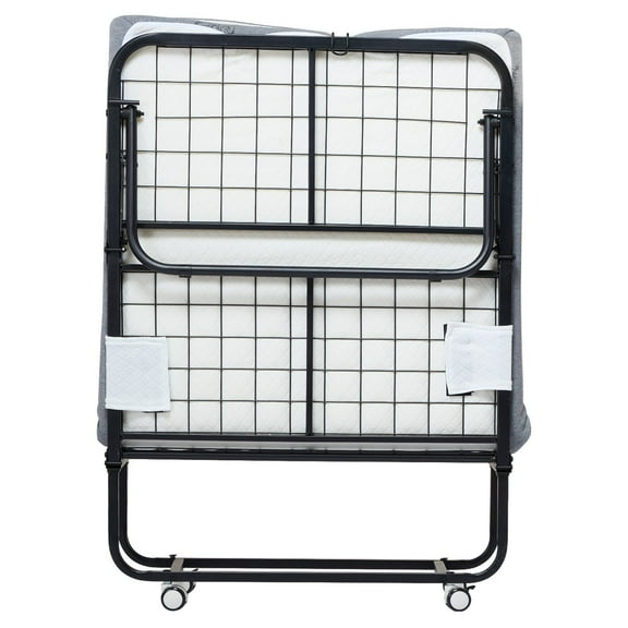 CAFORKP Foldable Twin Bed 31"x75", Grey with 5" Mattress, Space-Saving Guest Bed for Adults