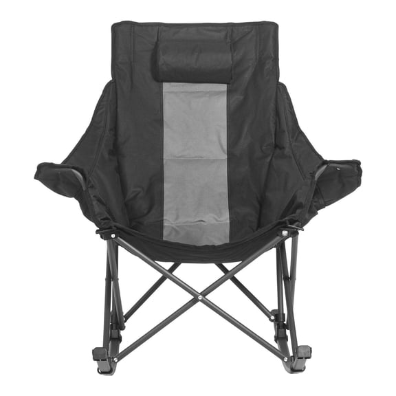 CAFORKP Folding Rocking CampingChair,Padded Recliner with Cupholder&Pocket,Supports225 lbs
