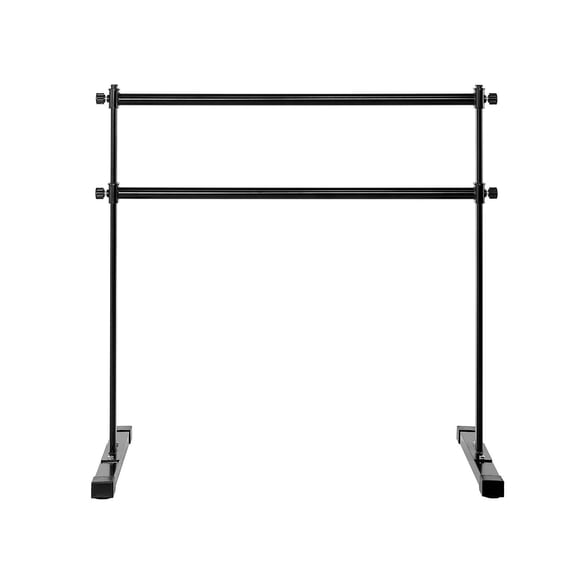 CAFORKP Freestanding Ballet Barre, 4ft Adjustable Height Double Barre for Home Studio, Anti-Wobble Dance Stretching & Pilates Balance Training