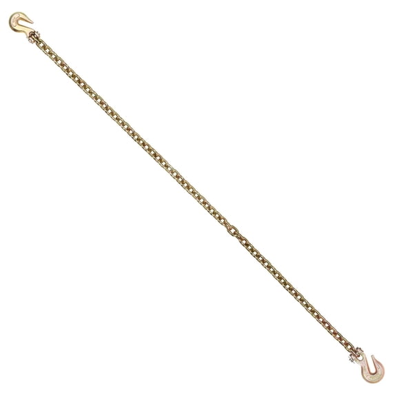 CAFORKP G80 Transport Tow Chain, 5/16" x 14.2' with Clevis Grab Hooks, 4900 LBS Safe Working Load, Heavy Duty Trailer Logging Cargo Binding Chain