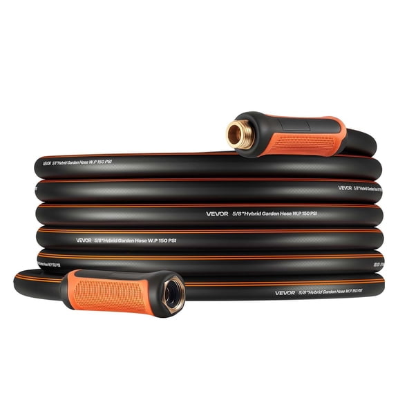 CAFORKP Garden Hose 50ft x 5/8" Heavy Duty 4-Layer Rubber, 150PSI Working 600PSI Burst