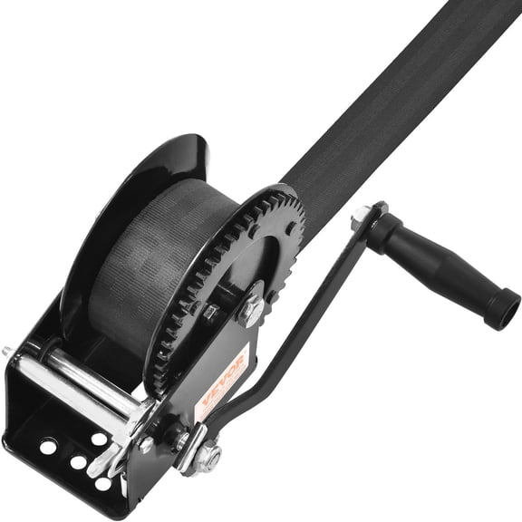 CAFORKP Hand Winch,1600 lbs Pulling Capacity,with 33 ft Polyester Strap & Two-Way Ratchet