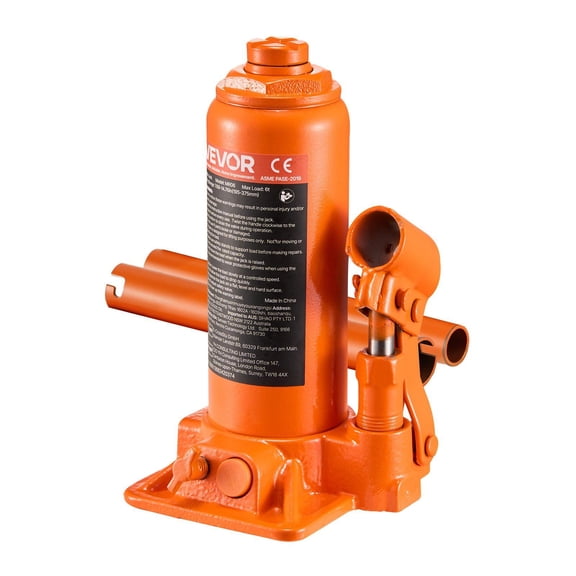 CAFORKP Hydraulic Bottle Jack, 6 Ton (13227 lbs) Capacity, 7.7-14.8 Inch Lift Height, for Auto Repair & House Lifting, Orange