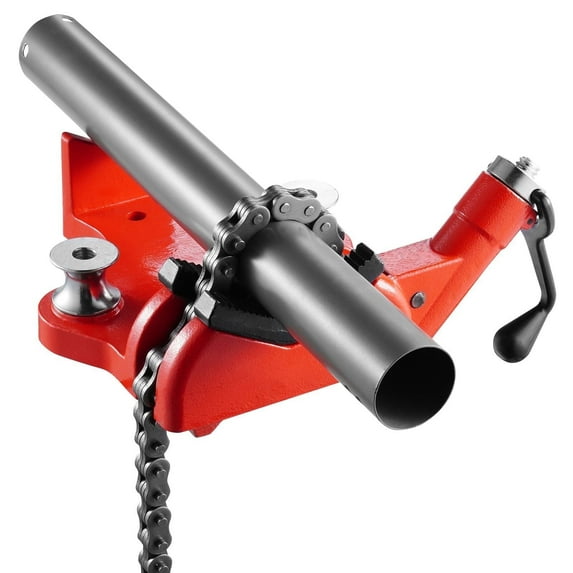 CAFORKP Industrial Pipe Chain Vise, Cast Iron Base, 34.6 Inch Rugged Chain, 1/2-8 Inch Pipe Clamping