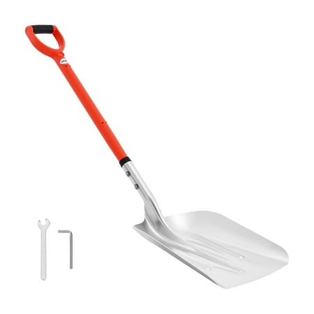 CAFORKP Lightweight 14" Aluminum Snow Shovel - D-Grip Handle, Heavy-Duty Push Plow for Driveway, Sidewalk, Garden, and Camping Use Easy Snow Removal Tool
