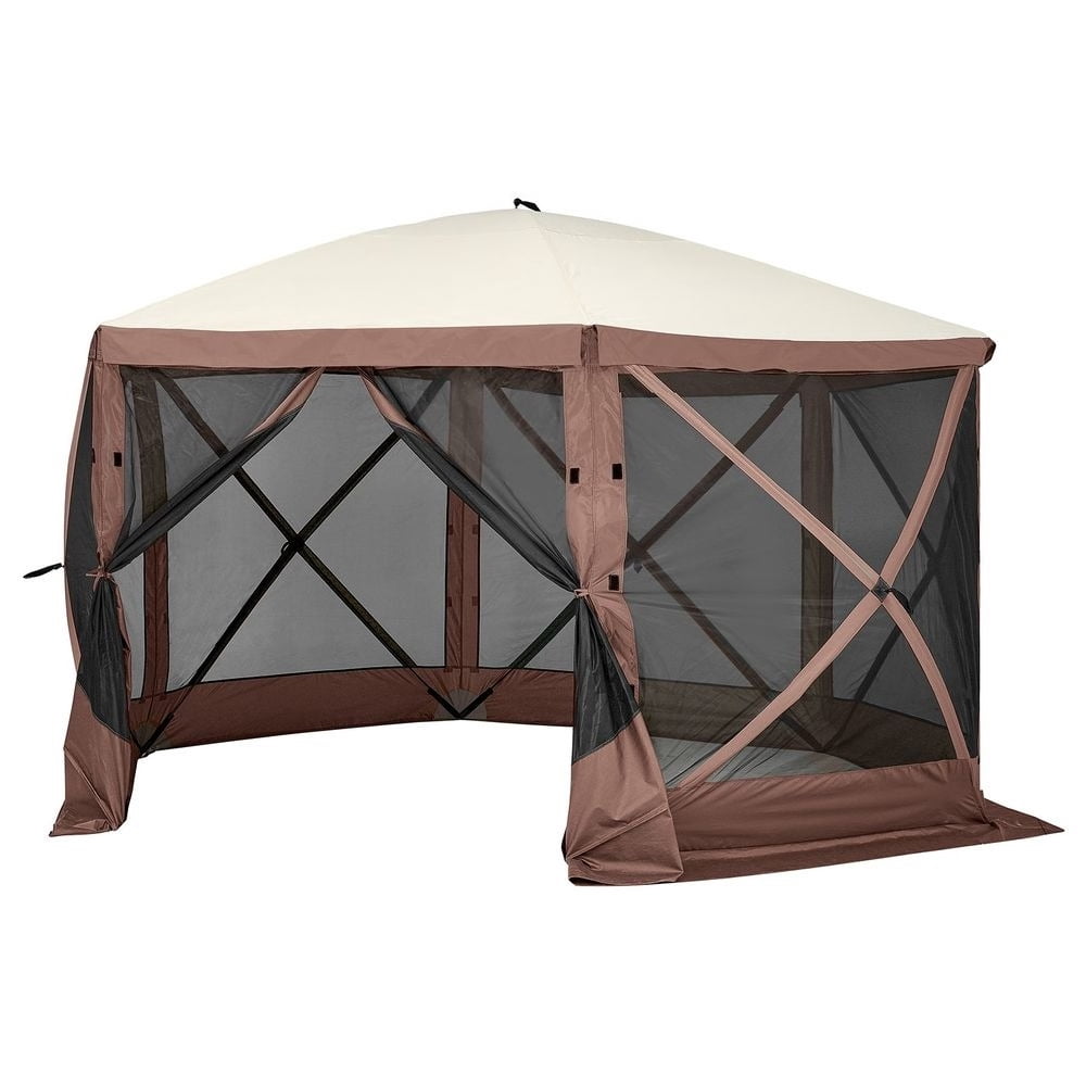 CAFORKP Pop-Up Screen Tent 11.5x11.5ft, 6-Sided Canopy with Mosquito ...