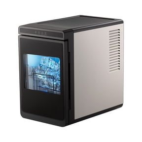 CAFORKP Portable Countertop Ice Maker, 22 Lbs Per Day Output, Self-Cleaning, Large Square Ice, Drawer Ice Storage with Ice Tong for Home Bar Office Party