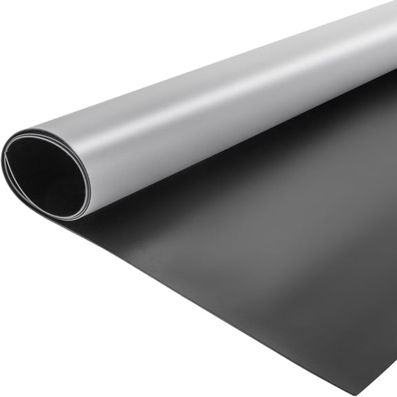 CAFORKP Portable Roll Out PVC Dance Floor Mat 6.6x15.7ft, 1.5mm Thick Non-Slip Wear Resistant Grey Black Reversible Practice Flooring, Easy Clean for Ballet