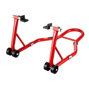 CAFORKP Red Motorcycle Paddock Stand - 850 lb Lift Capacity with Adjustable Swingarm and Spool Adapters