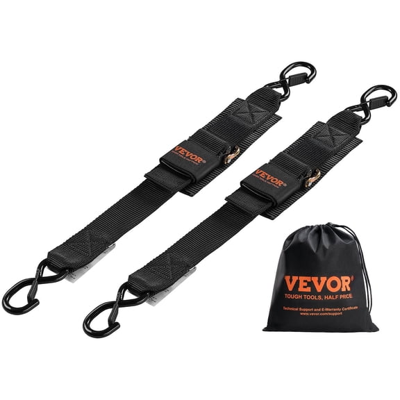 CAFORKP Retractable Ratchet Straps 2 Pack, 2" x 2' Heavy Duty Tie Downs
