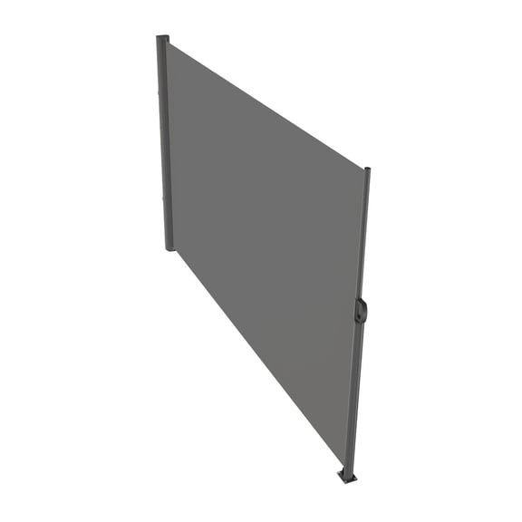 CAFORKP Retractable Side Awning, 63''x 118'' Full Aluminum Rust-Proof Outdoor Privacy Screen, Folding Room Divider Wind Screen for Patio Sun Shade, Backyard, Balcony, Roof Terraces and Pools, Gray