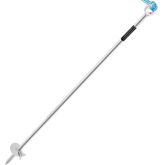 CAFORKP Screw Anchor for Sand 36", 316 Stainless Steel with Bungee Line & Carry Bag