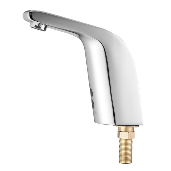 CAFORKP Touchless Bathroom Faucet, Motion Sensor Single Hole Sink Faucet, Chrome Plated Cold Water with Batteries for 9/16" Pipe, Commercial Lavatory Use