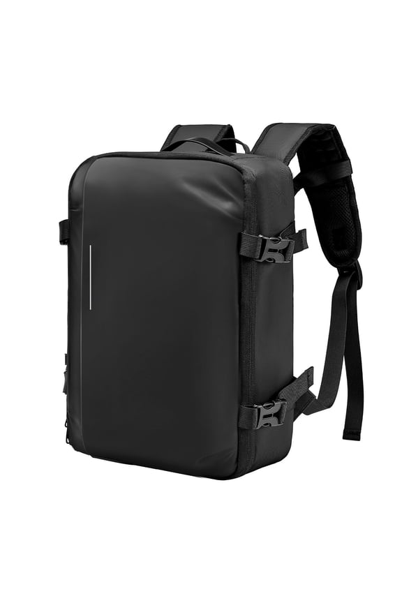 Vacuum Compression Travel Backpack 35L with Built-in Electric Air Pump, Water-Resistant Carry-On with Multiple Compartments