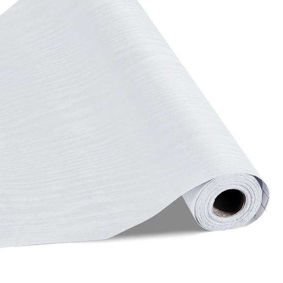 CAFORKP White Wood Grain Contact Paper 17.7"x393" - Waterproof Peel & Stick Wallpaper for Countertop, Drawer Liner Self-Adhesive Shelf Liner for Kitchen, Bathroom, Furniture