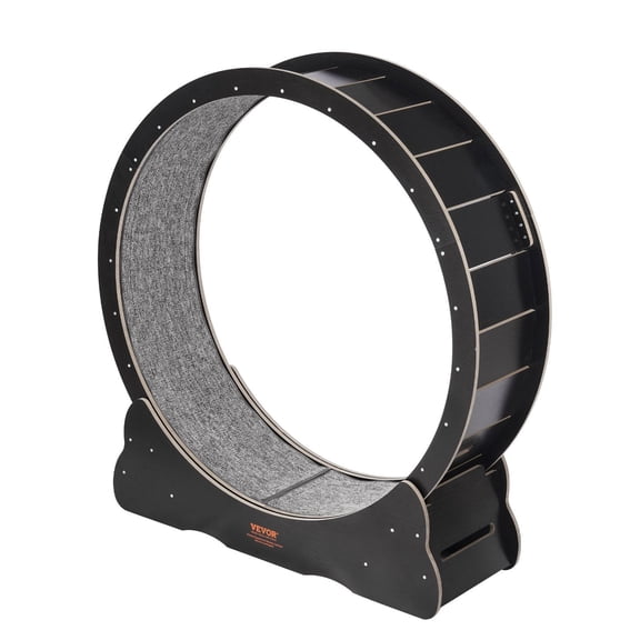 CAFORKP Wooden Cat Exercise Wheel, 43.3" Large Cat Treadmill with Detachable Carpet