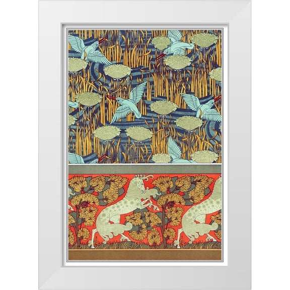 CAG 11x14 White Modern Wood Framed Museum Art Print Titled - Decoration And Ornament - I