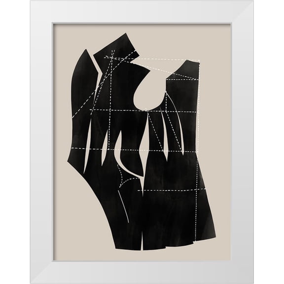 CAG 12x14 White Modern Wood Framed Museum Art Print Titled - Stitch II