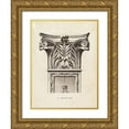 thumbnail image 1 of CAG 19x24 Gold Ornate Wood Framed with Double Matting Museum Art Print Titled - Architectural Ornament - VI, 1 of 4