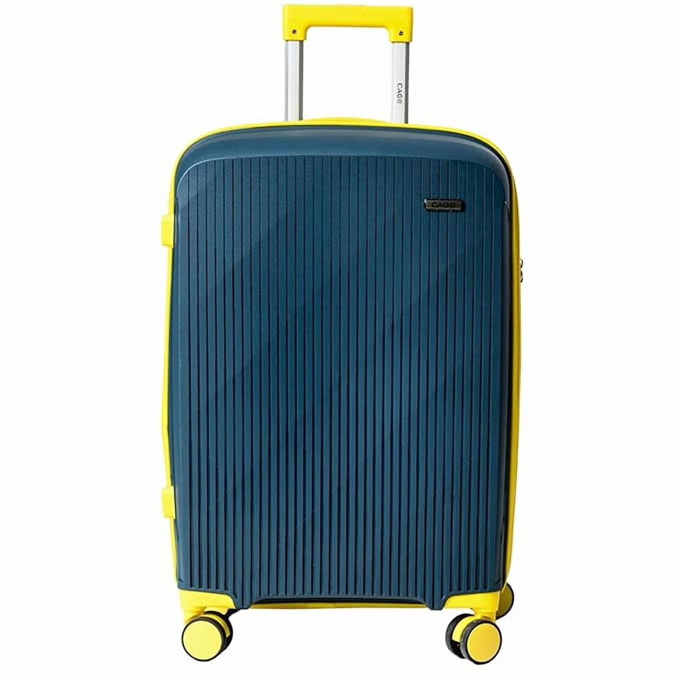 CAGE 8 Wheels Trolley Bag Hard Case Polypropylene 360 Degree Wheeling System Luggage, Trolley Bags for Travel, Suitcase for Travel (Lime Sapphire, Check-in | 77 cm | Large)