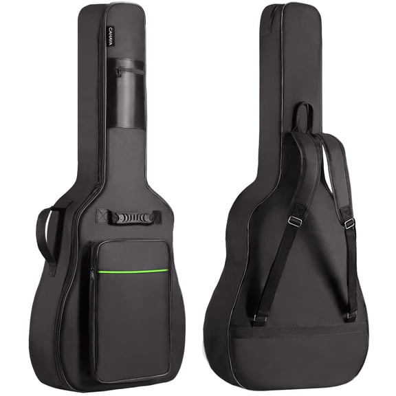 CAHAYA Acoustic Guitar Bag 0.35 In Thick Padding for 40 41 42 in Acoustic Guitars Waterproof Dual Adjustable Shoulder Strap Guitar Case Gig Bag with Back Hanger Loop, Green CY0291