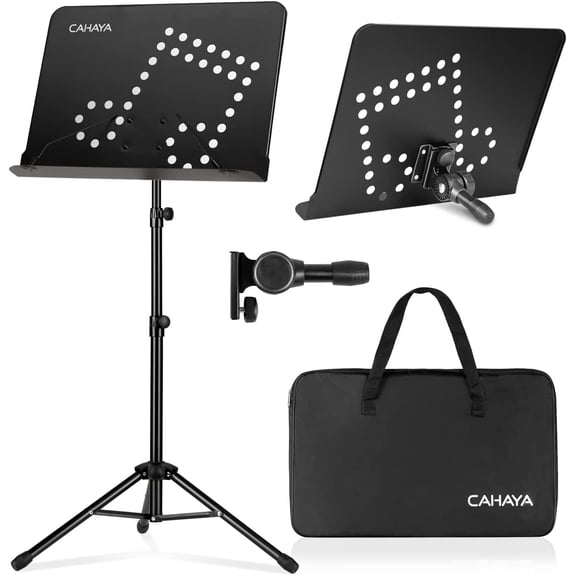 CAHAYA Portable sheet music stand: 3 in 1 Dual-use Sheet Music Stand & Desktop Book Stand Adjustable 31.455.9 in with Book Stand Support, Carrying Bag