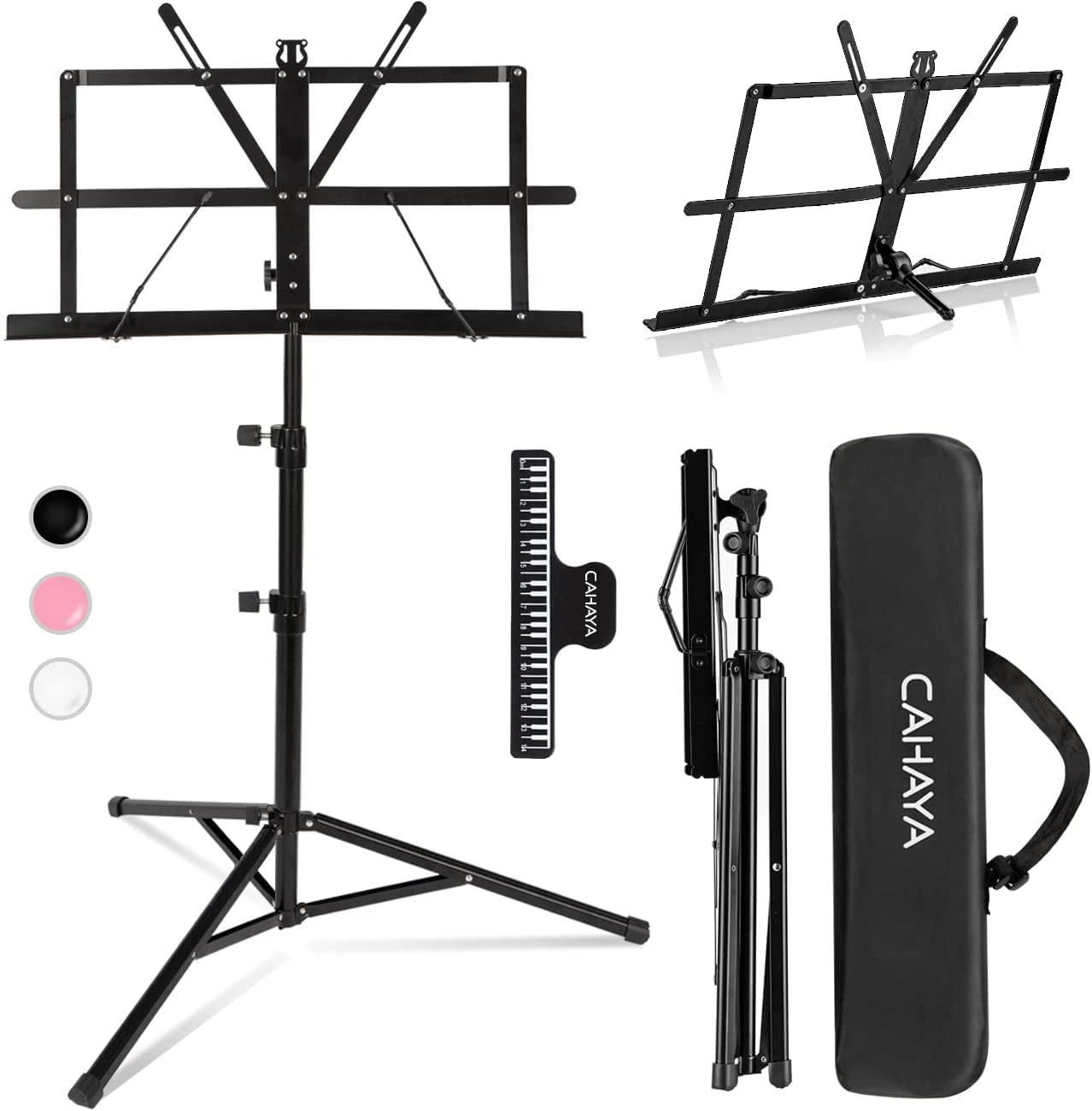 CAHAYA Sheet Music Stand Folding & Tabletop Music Stand Portable with