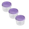 thumbnail image 1 of CAHQHLI 3 Pcs 7 Oz Plastic Refrigerator Food Storage Containers with Screw Lids, BPA-Free, Reusable Stackable Jars for Portion Control,Snacks, Travel, Kitchen, Freezer, Art and Craft,Purple*3, 1 of 3