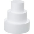 thumbnail image 1 of CAHQHLI 3 Tiers Round Foam Cake Dummies Set 4" 6" 8" White Fake Practice Cake Dummy 9 inch Tall for Christmas Wedding Supplies Birthday Cake Decorating Display,White, 1 of 5
