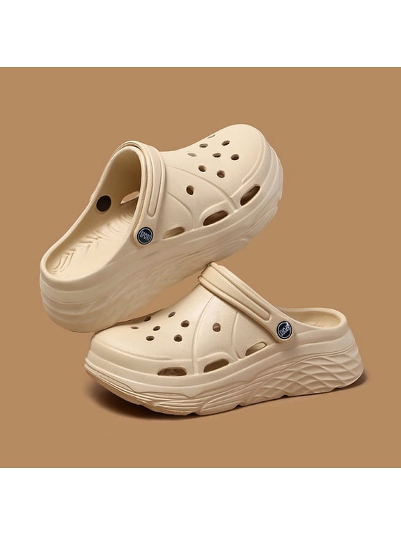 CAI Jianling Women's Fashion Platform Sandals Summer 2025 Thick Sole Soft Eva Clogs Garden Shoes for Women Hollow Out Non Slip Beach Sandals