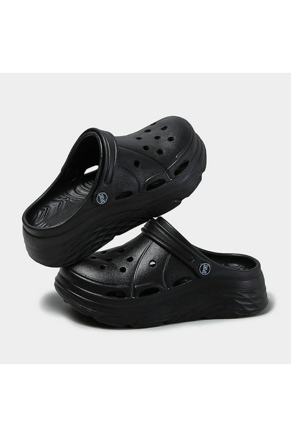 CAI Jianling Women's Fashion Platform Sandals Summer 2025 Thick Sole Soft Eva Clogs Garden Shoes for Women Hollow Out Non Slip Beach Sandals