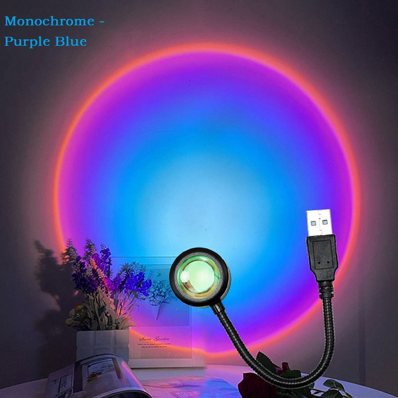 CAI JianlingKerokuru USB Sunset Light Lamp Self Photography Light LED Rainbow Neon Night Light Projector Photography Wall Atmosphere Light