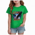 thumbnail image 1 of CAICJ98 250 Year American Anniversary Shirt Boys Girls 4th of July Shirts Toddler American Flag T-Shirt Kids Patriotic Short Sleeve Tees Cotton Top Clothes (Green,2-3 Years), 1 of 5