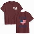 thumbnail image 1 of CAICJ98 250 Years America Anniversary Shirt Womens 250th Independence Day Freedom Shirt USA Flag Star and Stripes T-Shirts for Women (Wine,XXXL), 1 of 9