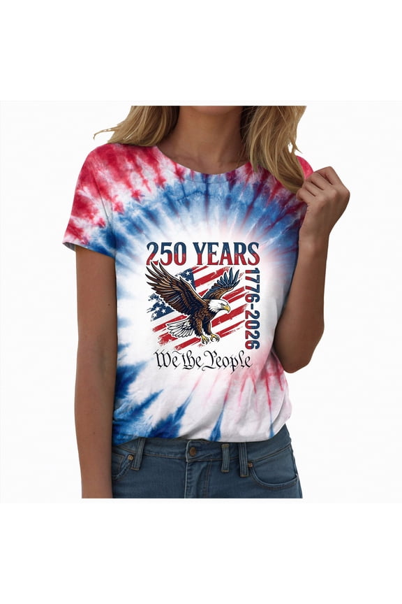 250Th Anniversary USA Shirt Womens 1776-2026 250Th Anniversary American Flag Women Shirts (Dark Blue,XL)