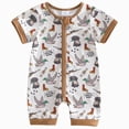 thumbnail image 1 of CAICJ98 Baby Boy Camo Hunting Clothes Deer/Mallard Duck Romper Zipper Jumpsuit Little Hunting Buddy Summer Outfit (Brown,12-18 Months), 1 of 5