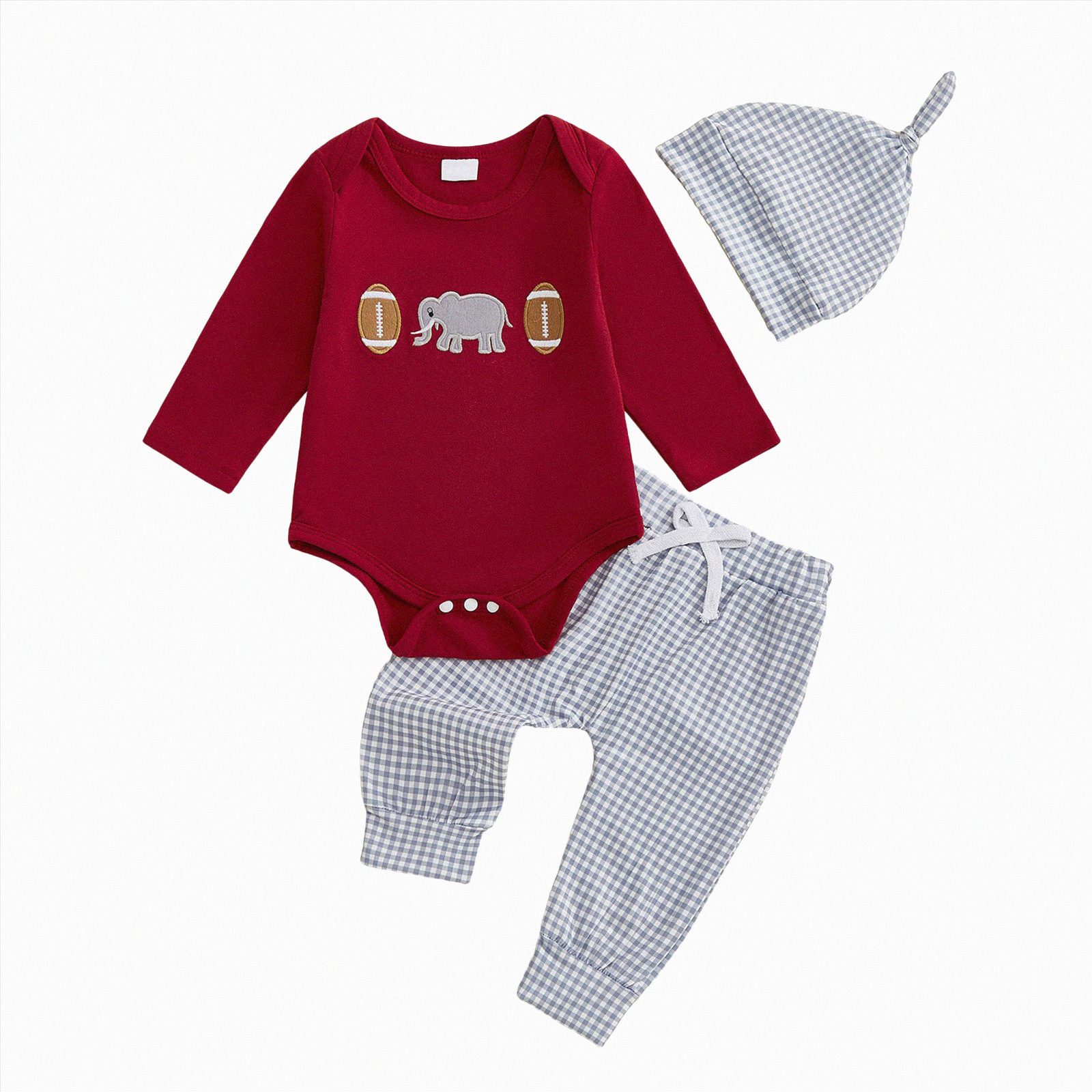 Boy Baby Rugby Rompers CAICJ98 Baby Boy Clothes Long Sleeve Embroidery Rugby Elephant Romper ...