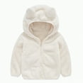 thumbnail image 1 of CAICJ98 Baby Boy Fleece Jacket Girl Winter Warm Bear ears Clothes Coat Toddler Kids Zip Up Jacket Boy's Clothing Sweater (White,4-5 Years), 1 of 7