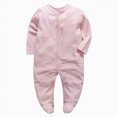thumbnail image 1 of CAICJ98 Baby Boy Girl Clothes Cute Cartoon Long Sleeve Footie Rompers Pajamas Cotton Playsuit Jumpsuit Fall Winter (Light Pink,0-3 Months), 1 of 6