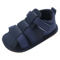 thumbnail image 1 of CAICJ98 Baby Boy Girl Summer Infant Squeaky Sandals Rubber Sole Closed-Toe Non-Slip Shoes Toddler First Walking Shoes Blue,6-12 Months, 1 of 6