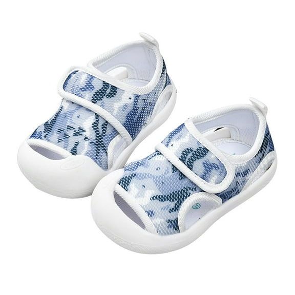 CAICJ98 Baby Boy Girl Summer Sandals Breathable Mesh Rubber Sole Non-Slip Outdoor Shoes First Walker Shoes Boy Girl Blue,9-12 Months
